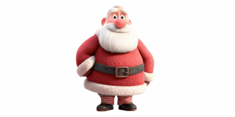 Real Santa Claus carrying big bag isolated, full, santa, length, father, claus, real