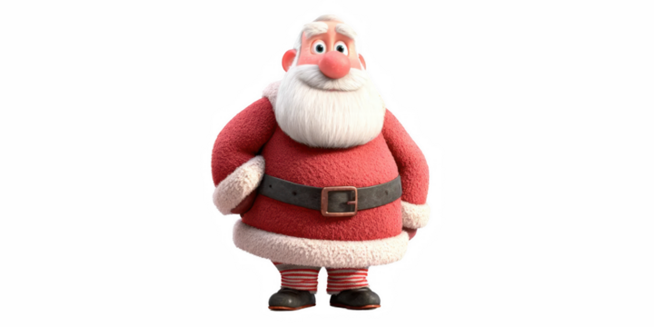 Real Santa Claus carrying big bag isolated, full, santa, length, father, claus, real