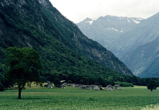Lostallo, old village in Valle Mesolcina, Switzerland, at summer