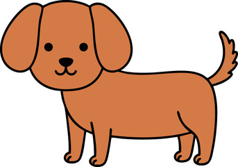 Cute Dog Flat Vector Illustration