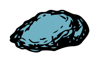 Vector drawing. Small Asteroid in the sky