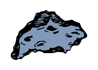 Vector drawing. Small Asteroid in the sky