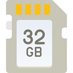 Close Up Of A 32GB Memory Card With Yellow And Grey Details On A White Background Representing Data Storage Technology And Digital Information