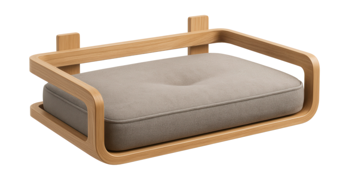 A window-sill cat bed that provides a sunny spot in high-rise apartments.