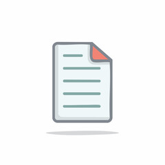 Modern flat design document icon with a folded corner and text lines representing content