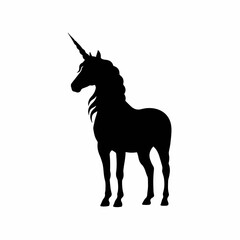 Minimalist Silhouette Majestic Unicorn Mythical Creature Equine Animal Illustration