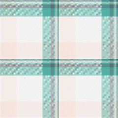 Classic tartan pattern. Teal, gray, and pastel hues create a sophisticated, versatile design. Ideal for textiles, backgrounds,  fashion projects. Timeless charm.