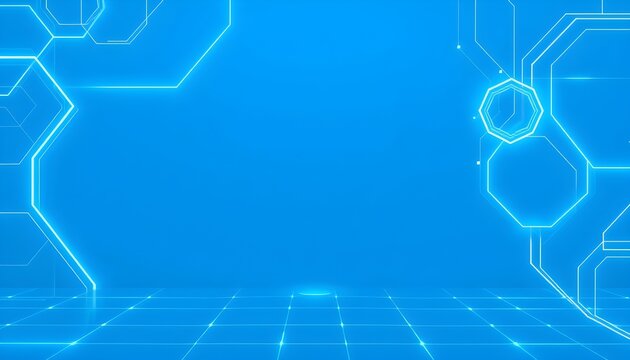 Future Tech Sky Blue Neon Circuit Pattern Background