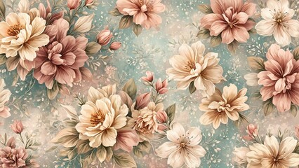 Soft Blurred Y2K Florals Vintage Backgrounds