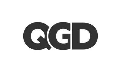 QGD logo design template with strong and modern bold text. Initial based vector logotype featuring simple and minimal typography. Trendy company identity.