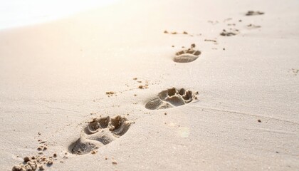 Footprints in sand beach path see serene footprints tracing path on peaceful beach sand