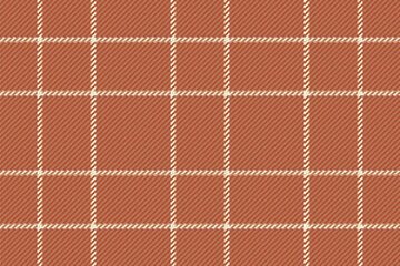 Buffalo textile texture vector, repeat tartan plaid background. Border seamless pattern check fabric in orange and light colors.
