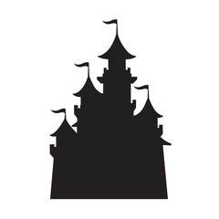 Obraz premium Fairy Tale Castle Silhouette Fantasy Palace Symbol