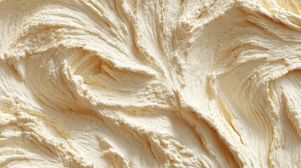 Creamy vanilla frosting texture swirls with smooth decadent sweetness for baking desserts and sugary treats perfect for cake and pastries background