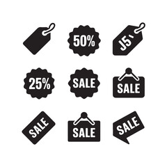 Sale poster jcon, price tag icon, discount symbol set, shopping coupon badge for product promotion, Vector illustration EPS 10.