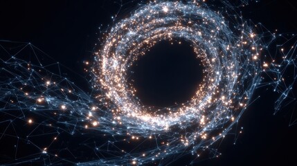 High quality photo of a swirling cosmic phenomenon with bright lights