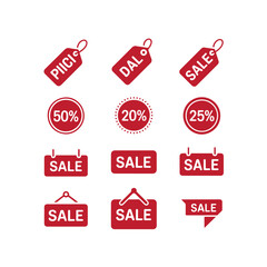 Mega sale and hot discount labels in different shapes and style, Vector illustration EPS 10.