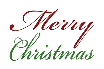 Festive merry christmas text graphic with red and green gradient colors for holiday season celebrations and greetings © Tania
