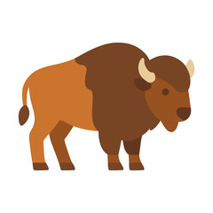Fototapeta premium Stylized illustration of a bison on white background
