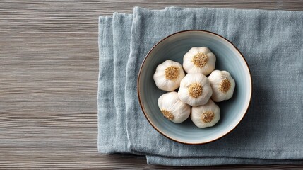 Fototapeta premium Aerial Shot of Roasted Garlic Presentation