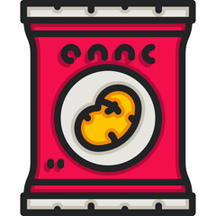 A Red Bag Of Potato Chips With A Picture Of A Potato On A White Circular Emblem Centered On The Front With A Transparent Background