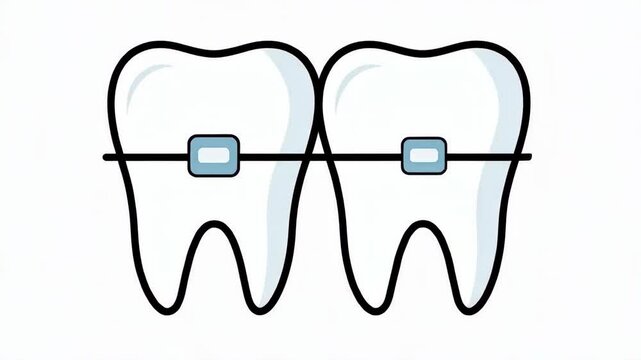Two white cartoon teeth side by side