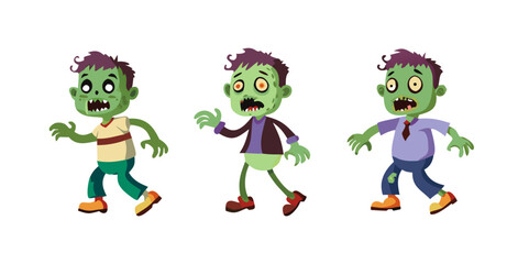 set of funny cartoon zombie
