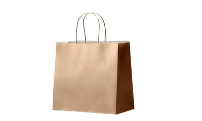 Brown Paper Shopping Bag isolated on a transparent background 2
