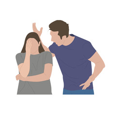 couple quarreling. Man and woman arguing. 