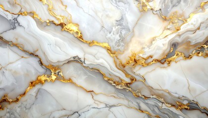 Fototapeta premium Abstract Marble Texture with Golden Veins White and Gold Swirls in Artistic Design