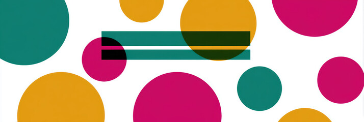 Playful modern abstract background with colorful geometric pattern. design features vibrant composition of circle and dot shapes creating cheerful, fun graphic element