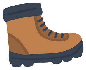 Camping adventure hiking boot with vibrant blue trim suitable for outdoor, adventure, camping, hiking, recreational, footwear, athletic, active lifestyle.