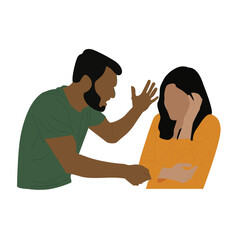 men commit violence against female partners.Aggressive man beats woman with violence because of jealousy and suspicion of infidelity or desire to get divorce.