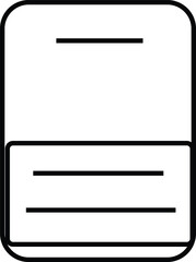 Minimalist Outline Icon of a Mobile Phone, Identification Card, or Vertical Document with Text Lines