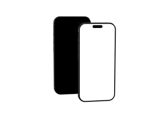 High-quality image of a modern smartphone mockup, featuring a black phone and a white screen. Perfect for app presentations, website designs, and tech marketing.