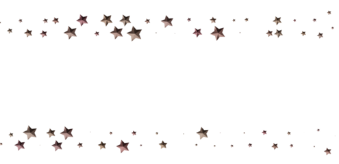 Beautiful image of rose gold stars scattered on a white background. Perfect for backgrounds, cards, and more.