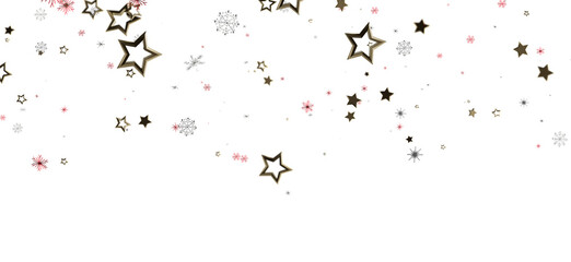 Elegant festive image featuring falling gold stars and snowflakes, perfect for winter holiday themes and decorations. Ideal for Christmas, New Y