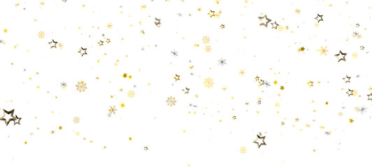 Festive background with golden stars and snowflakes. Perfect for Christmas or New Year celebrations, this design evokes joy, elegance, and holid