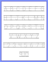 alphabet tracing sheet for kids learning letters and numbers handwriting practice