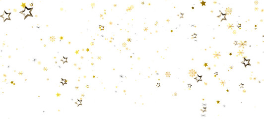 Shimmering stars and snowflakes create a festive backdrop for holiday designs. Perfect for Christmas and New Year projects. White background. Ce