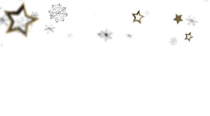 Elegant winter design with gold stars and snowflakes. Perfect for holidays, cards, and invitations.