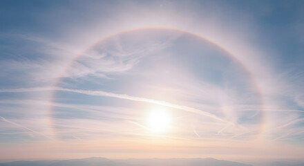 幻想的な巻層雲とハロ現象