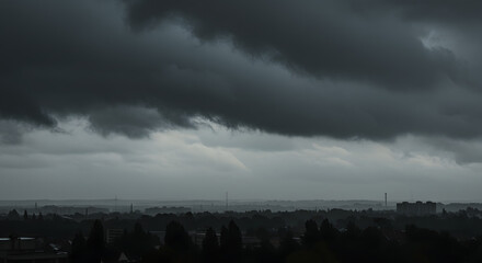 空を覆う重厚な乱層雲
