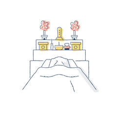 枕飾りとご遺体