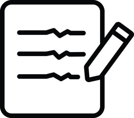 Obraz premium a note pad with lines and a pencil icon