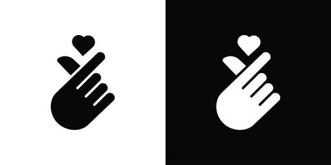 korean heart icon fill vectors set for ui.