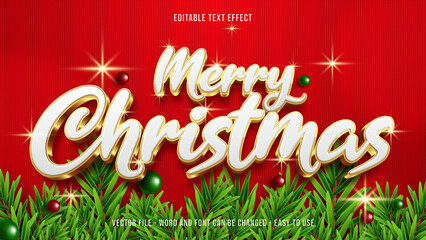 Editable text effect Merry Christmas vector mockup