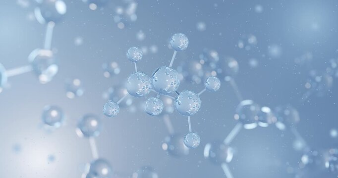 Cyclopropane rotating 3D model of inhalation anesthetic, seamless looped video
