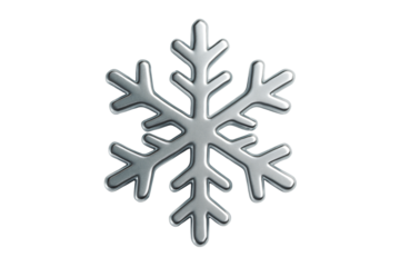 Silver snowflake on white background. Winter. Cold. Symbol.