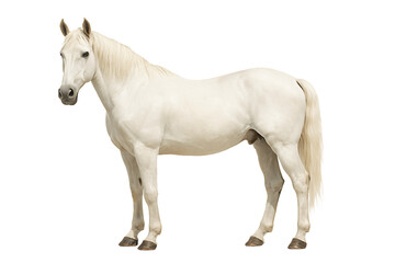 Naklejka premium White horse on transparent background. Animal. Nobility. Grace.